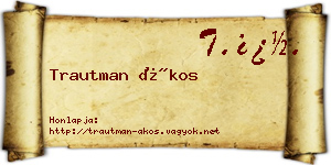 Trautman Ákos névjegykártya